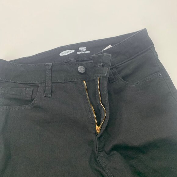 Old Navy Rockstar Super Skinny Jeans Women's Size 6 Black Denim High Rise - Picture 5 of 8